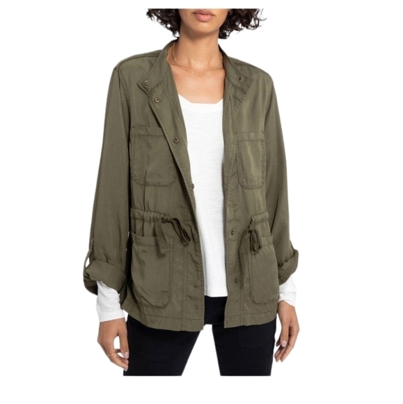 Sanctuary Women Safari Tencel Field Green utility Jacket Small - Picture 6 of 13